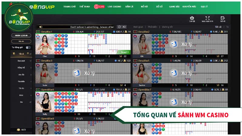 Tổng quan về sảnh WM Casino tại Bóng VIP